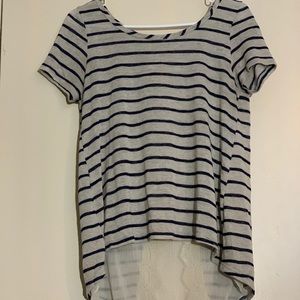 Blushed Striped Hi-Lo Top